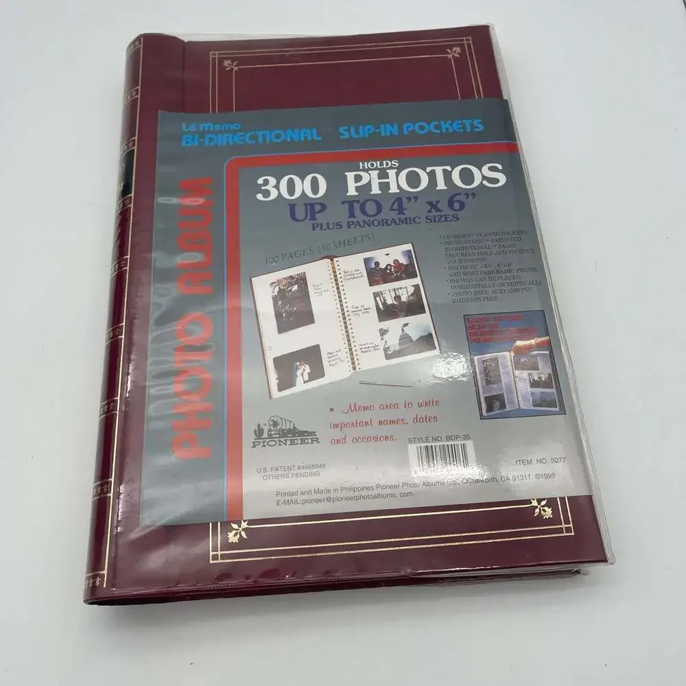 Pioneer Lé Memo Bi-Directional Photo‎ Album, Holds 300 4x6 Photos, Burgundy